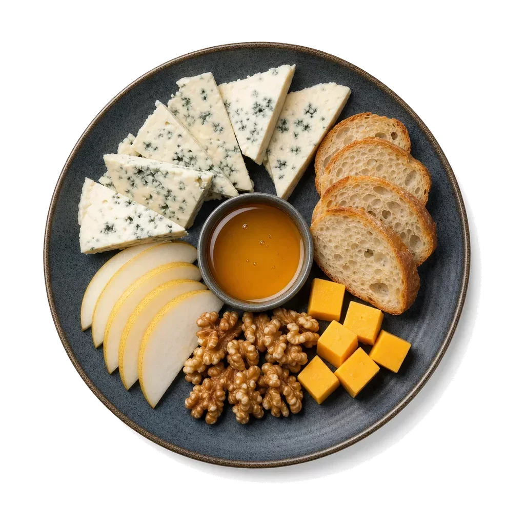 Blue cheese, plated