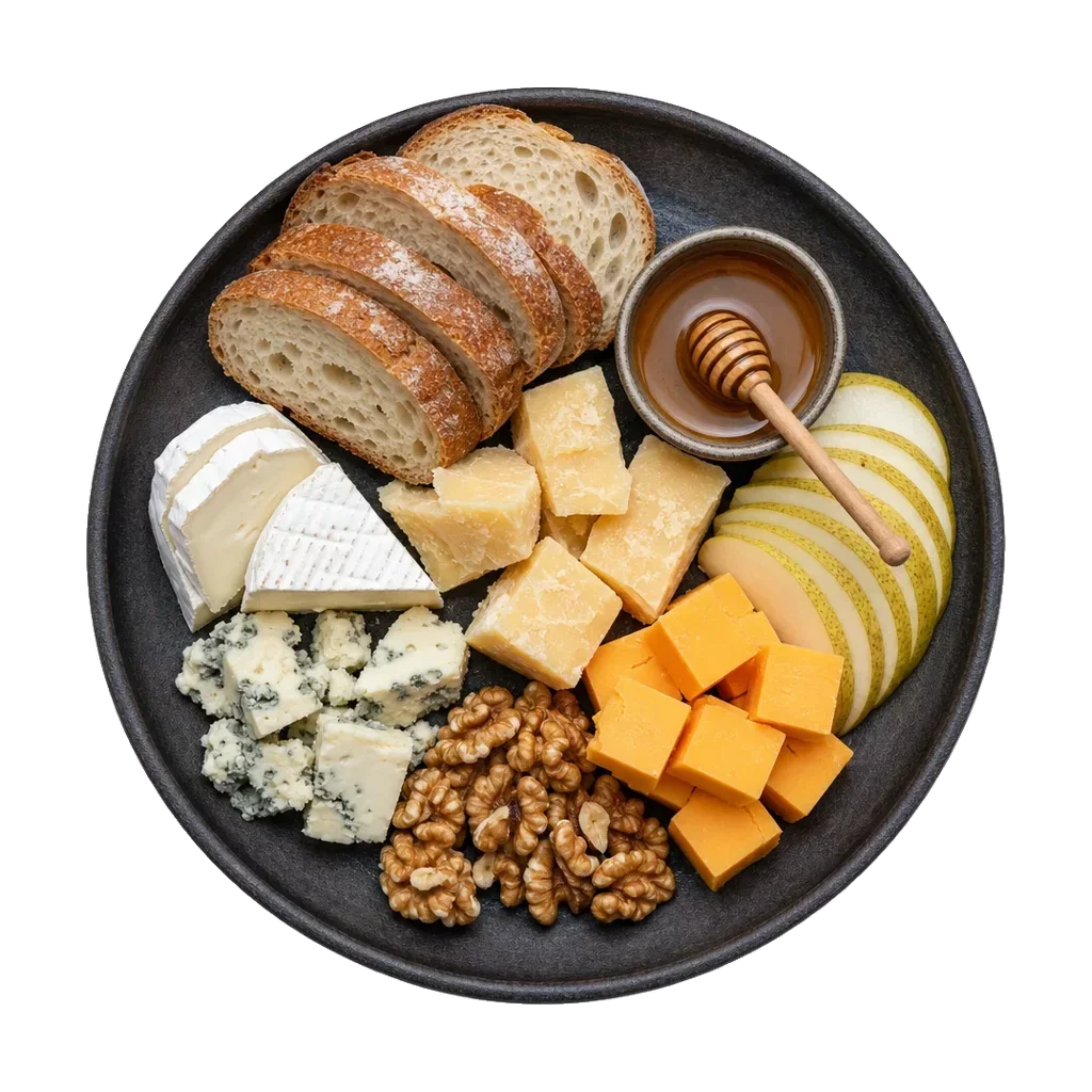 Cheese board, plated