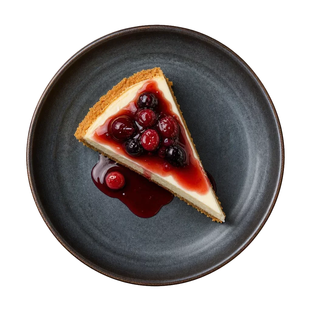 Cheesecake, plated