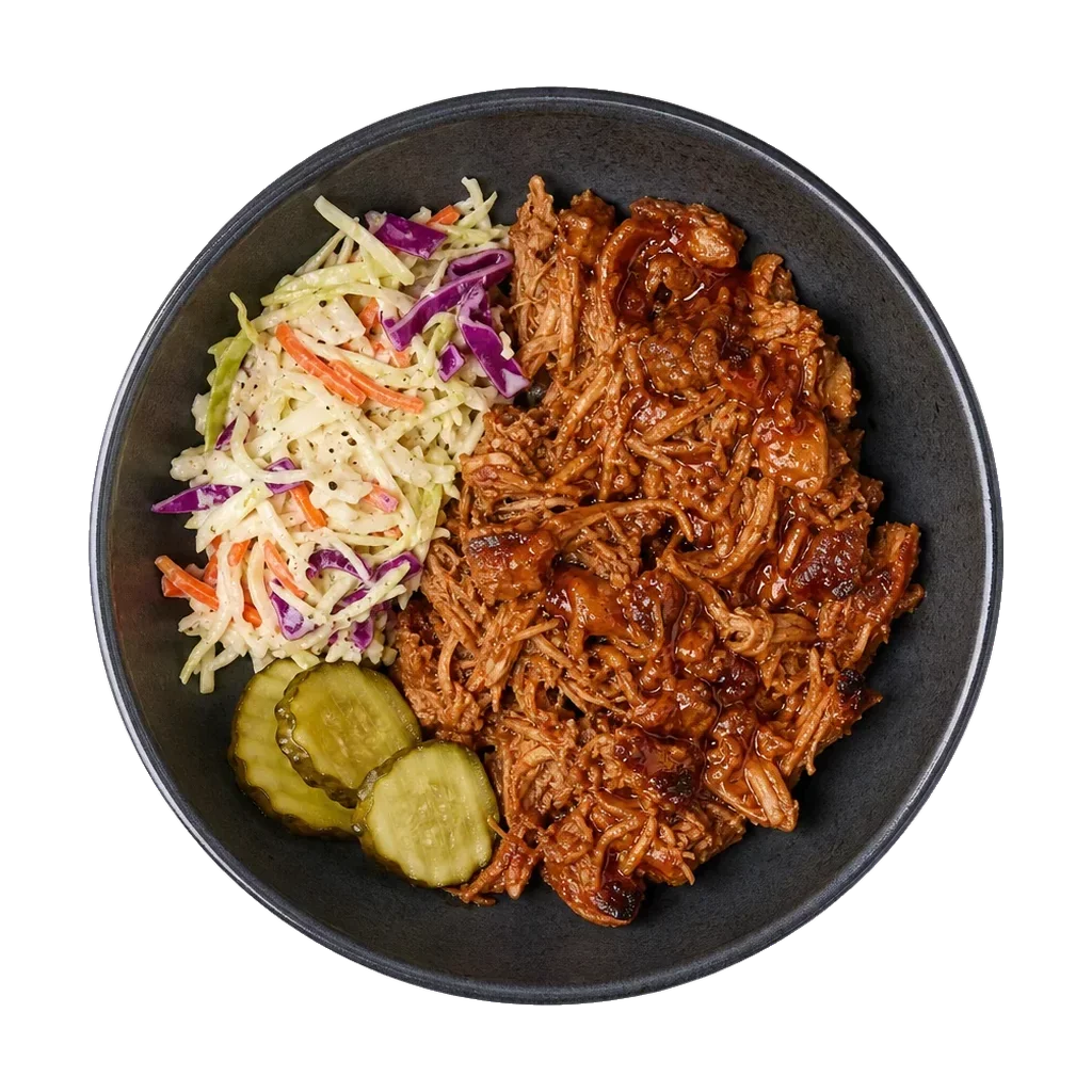 Pulled pork, plated