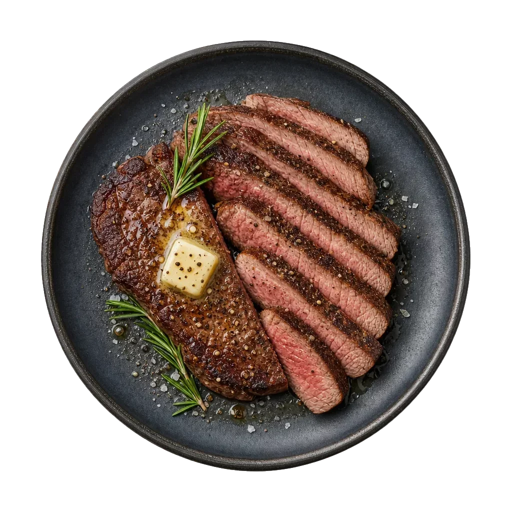 Steak, plated