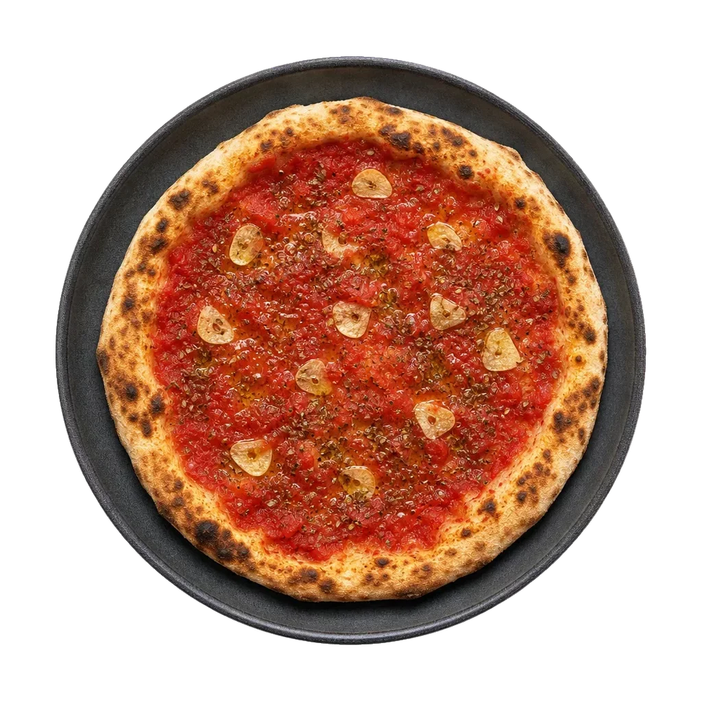 Pizza Marinara, plated