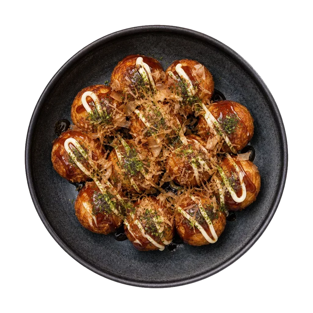 Takoyaki, plated