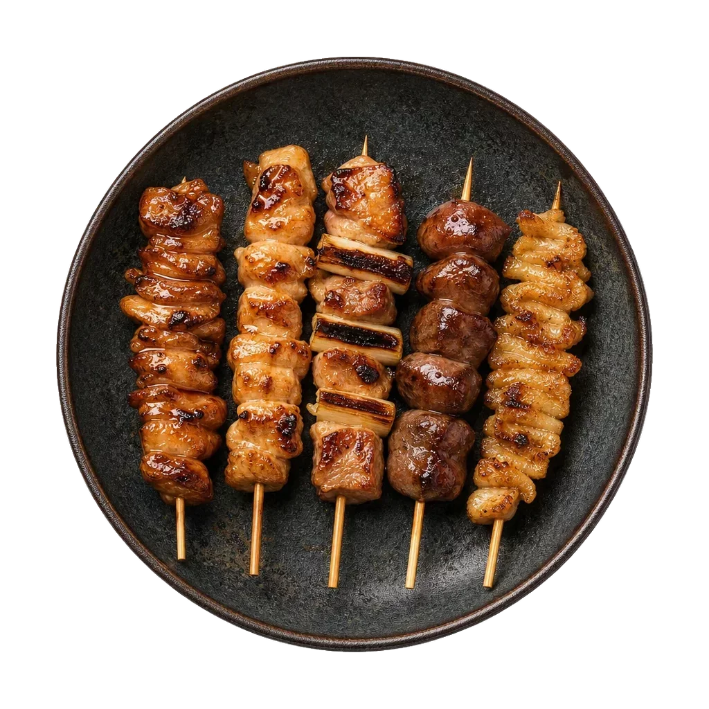 Yakitori, plated