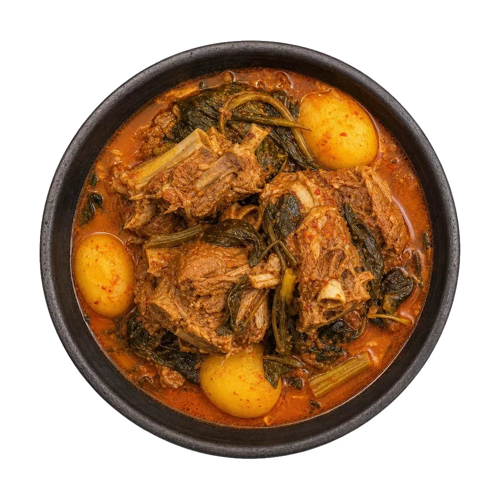 Gamjatang, plated