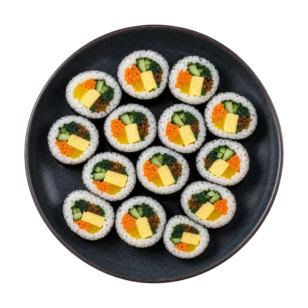 Kimbap, plated