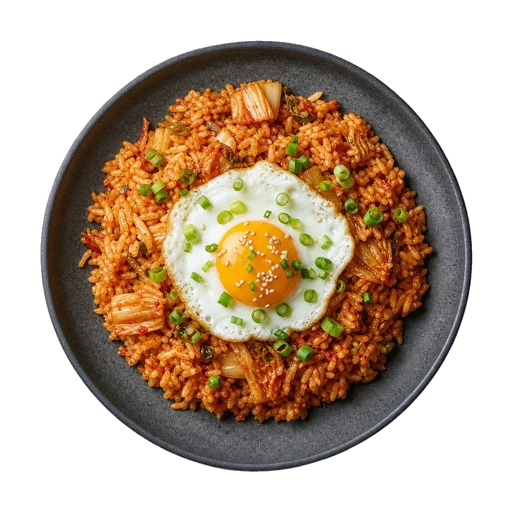 Kimchi fried rice, plated