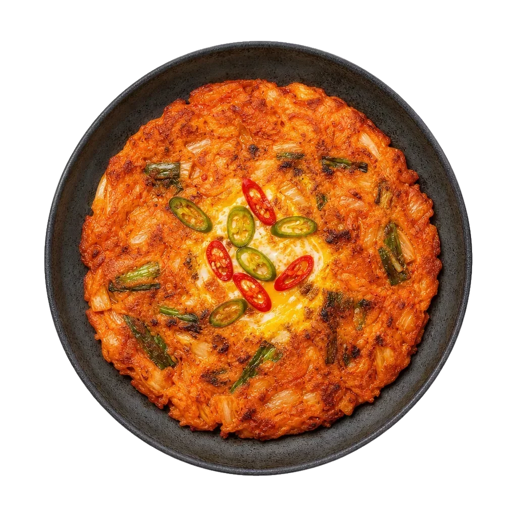 Kimchi jeon, plated