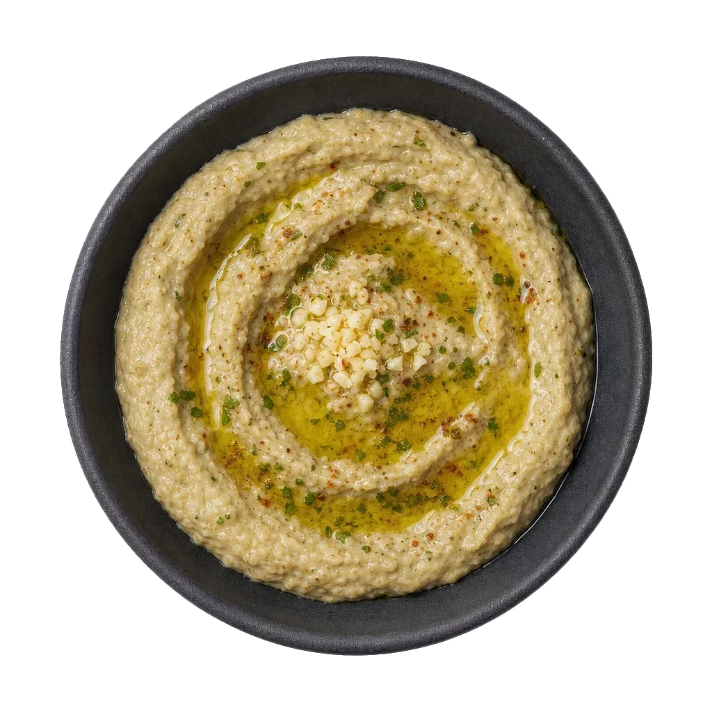 Baba Ghanoush, plated