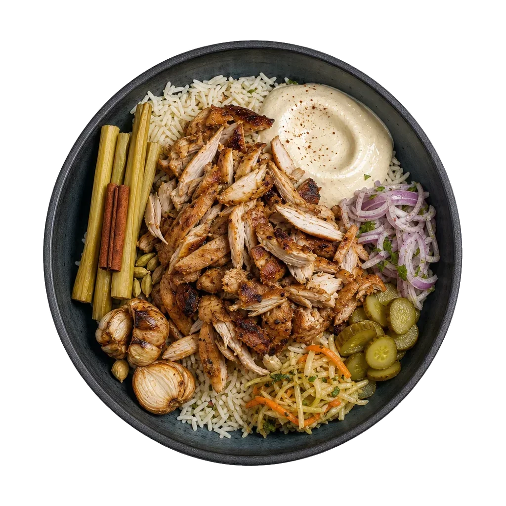 Chicken Shawarma, plated