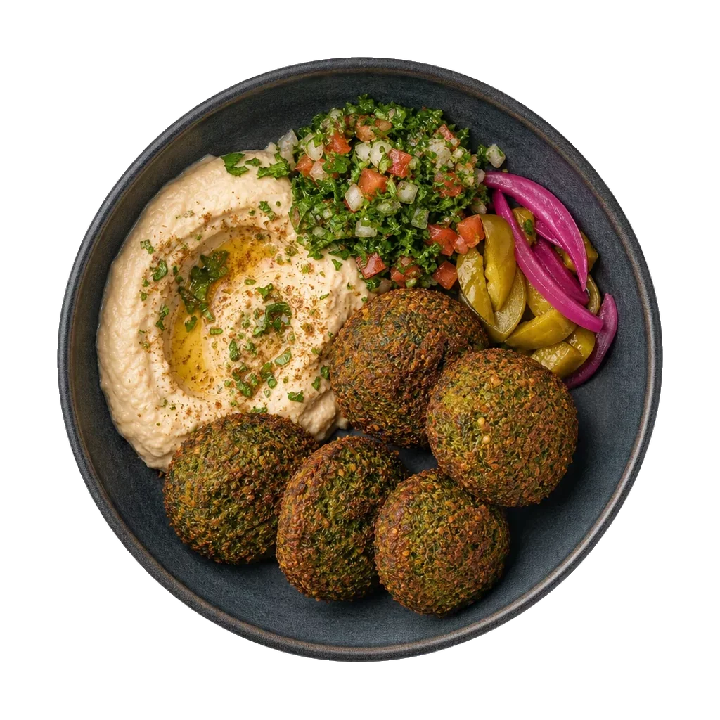 Falafel, plated