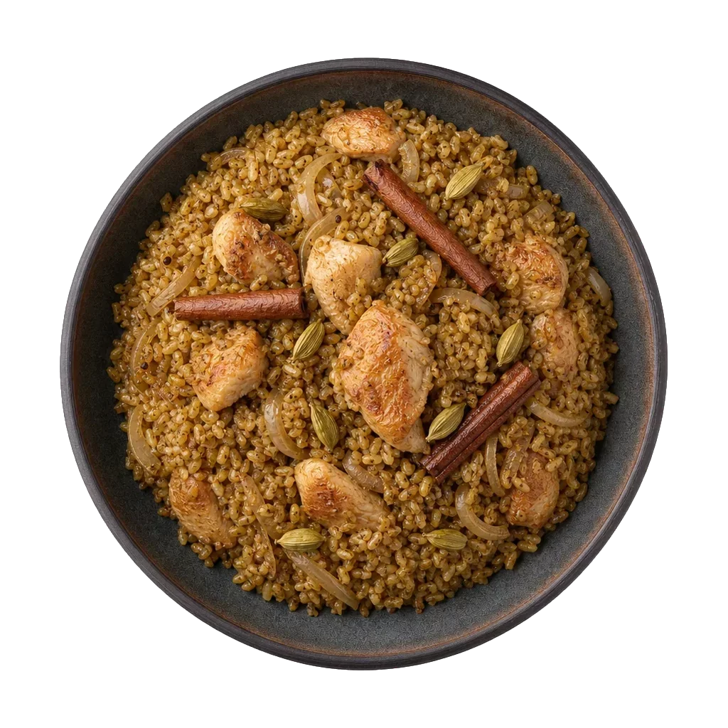 Freekeh, plated