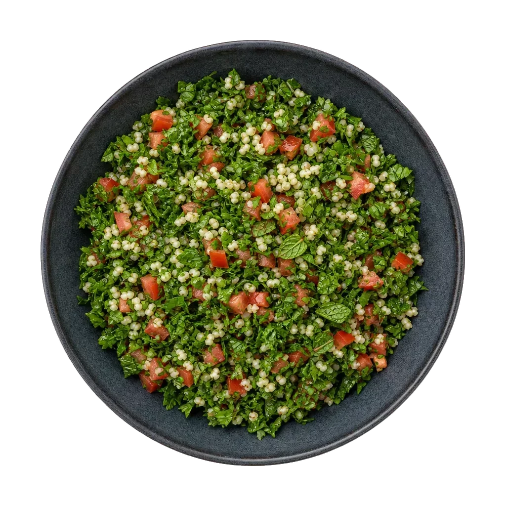 Tabbouleh, plated