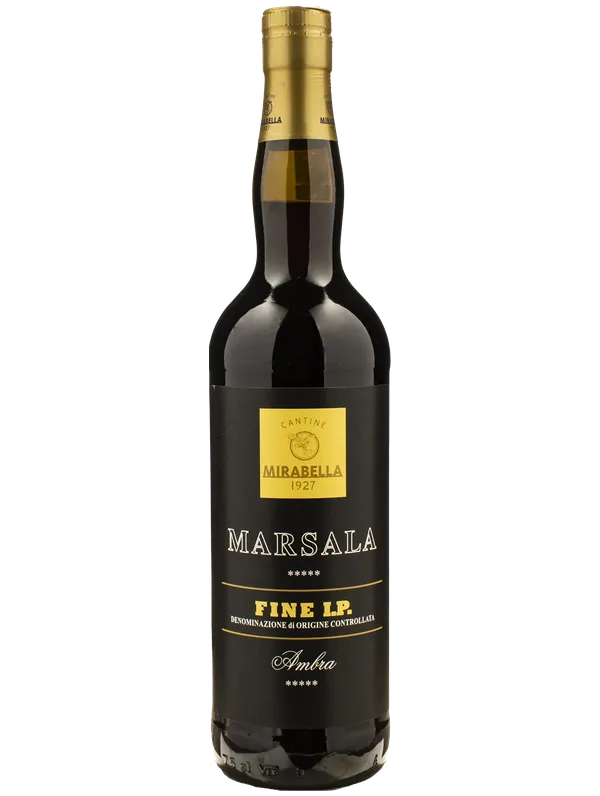 Marsala Fine Liquoroso DOC Cantine Mirabella I.P. Ambra Semisecco Bianchi