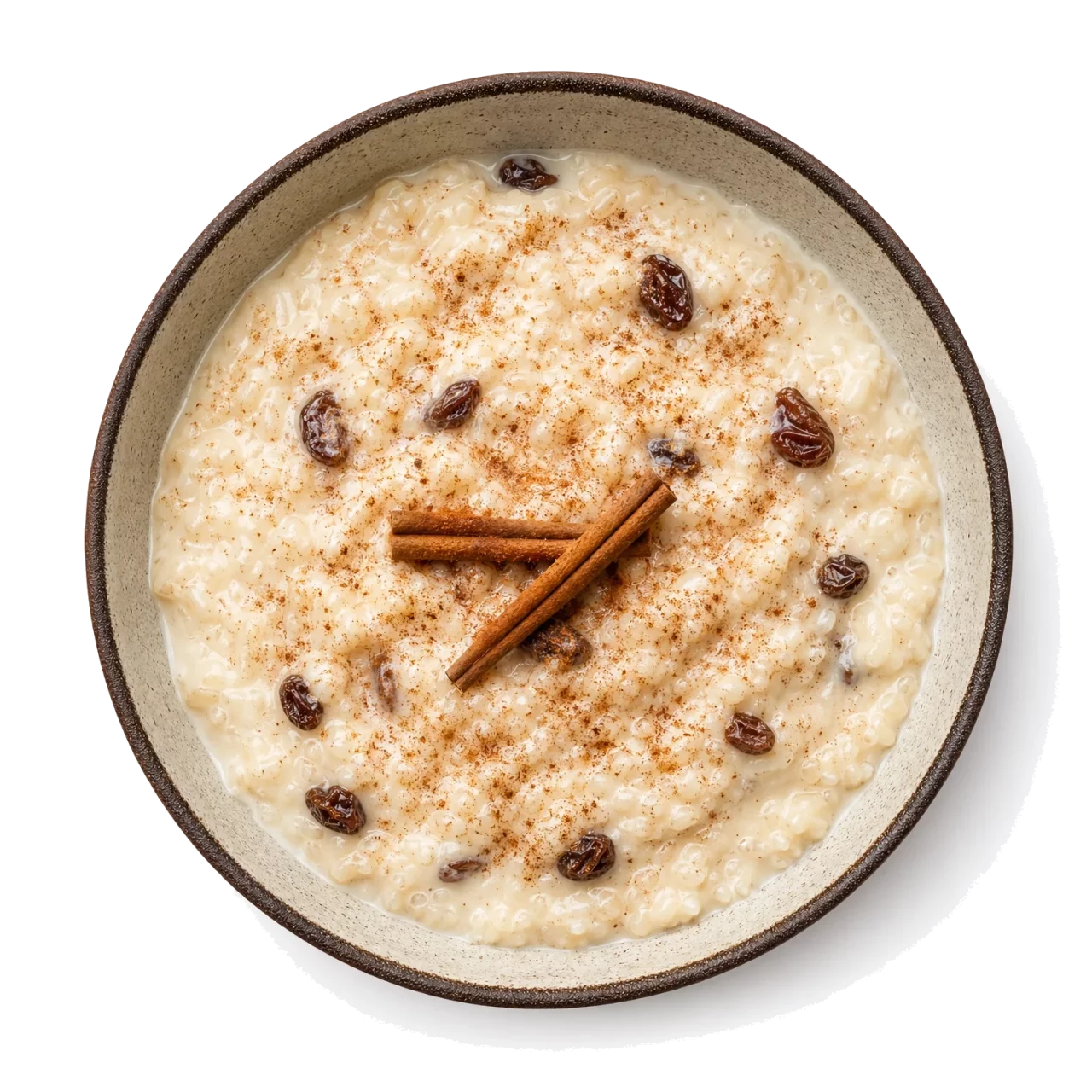 Arroz con Leche plated with rice, milk, sugar