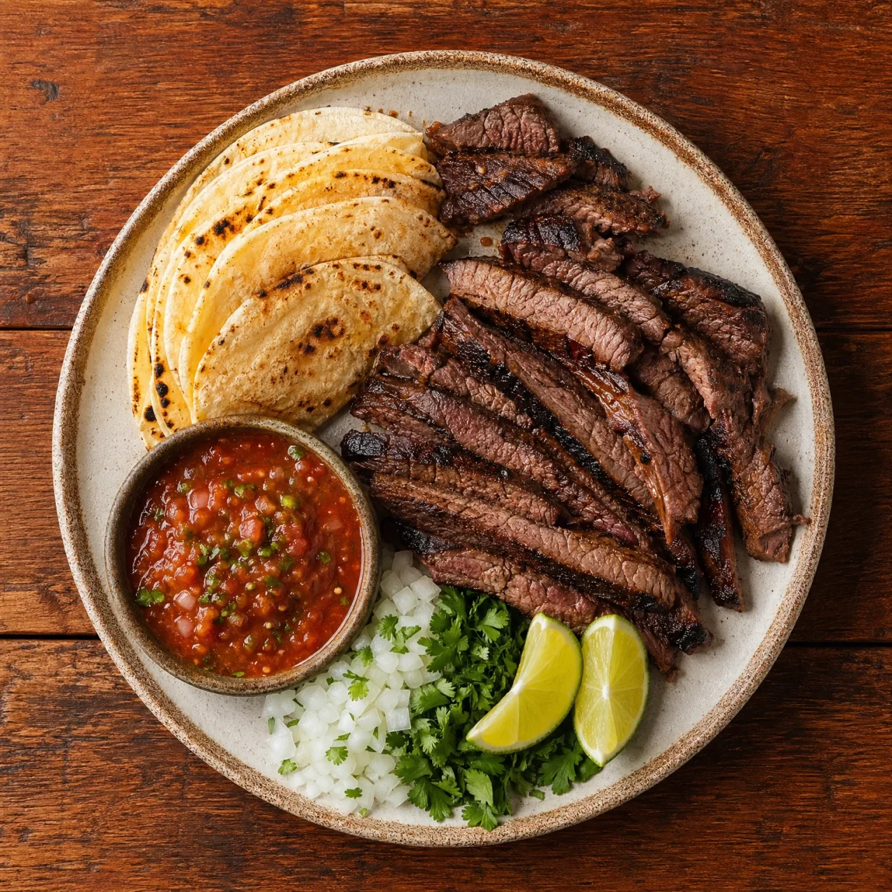 Mexican Grilled Meats image with Carne Asada on a ceramic plate