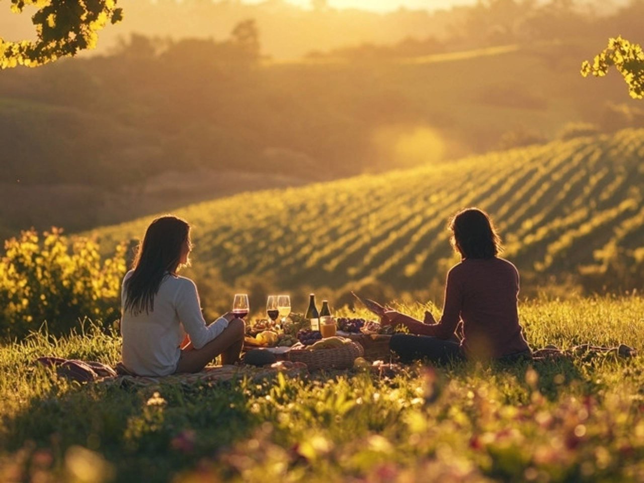 Picnic in the vineyard at Palagetto