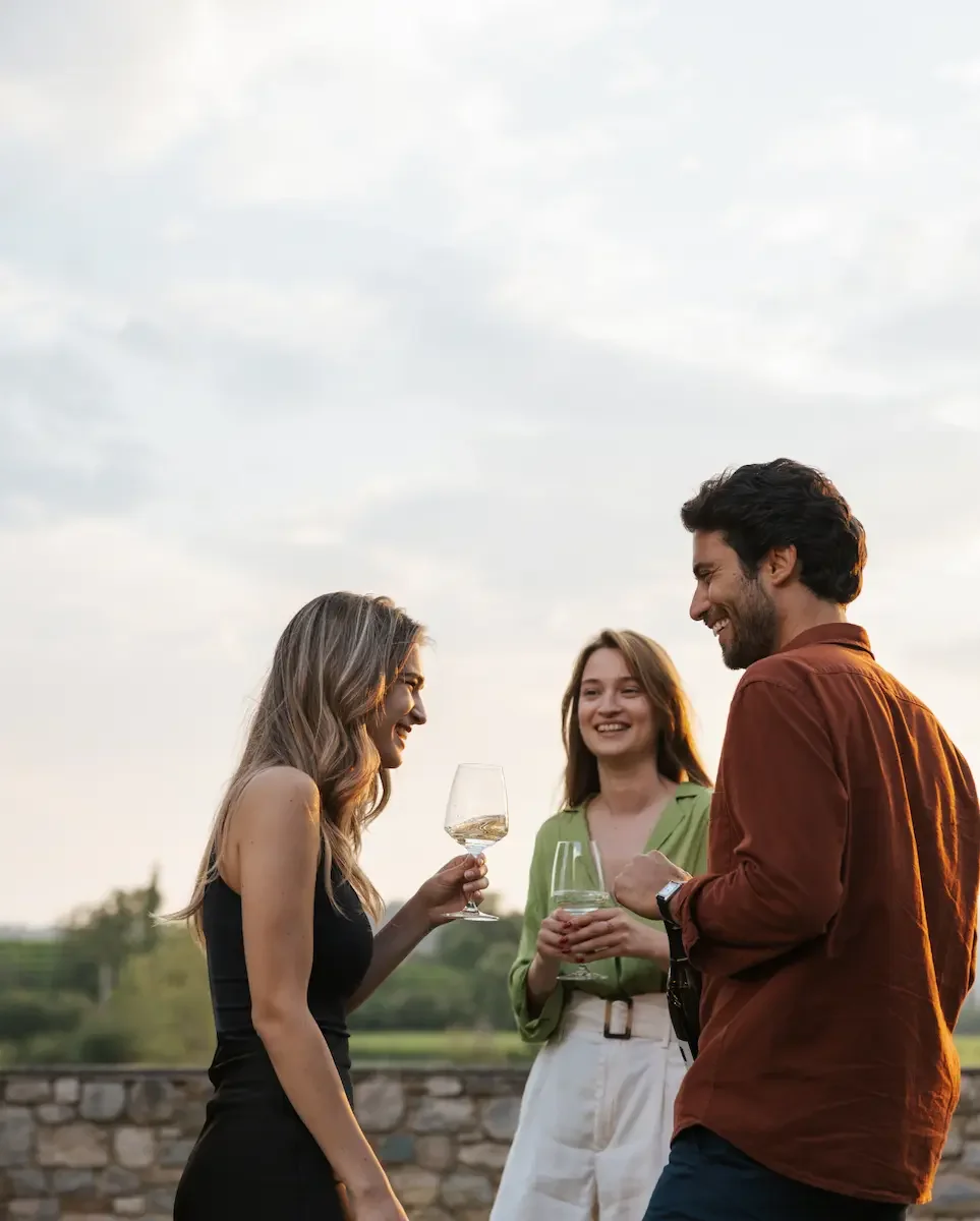 Counter tasting of four sparkling wines at Perlage Wines