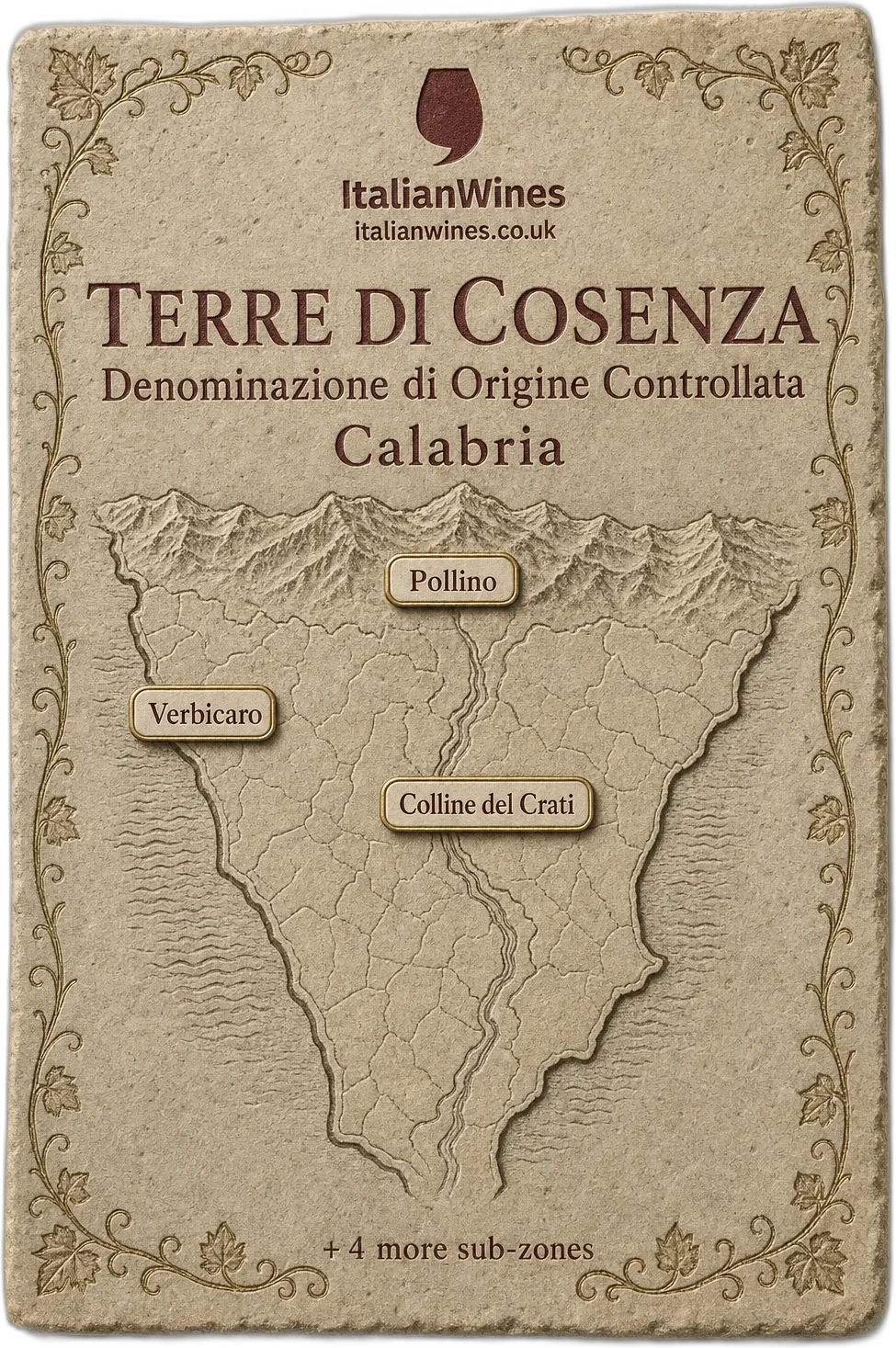 Terre di Cosenza DOC sub-zone boundary tile
