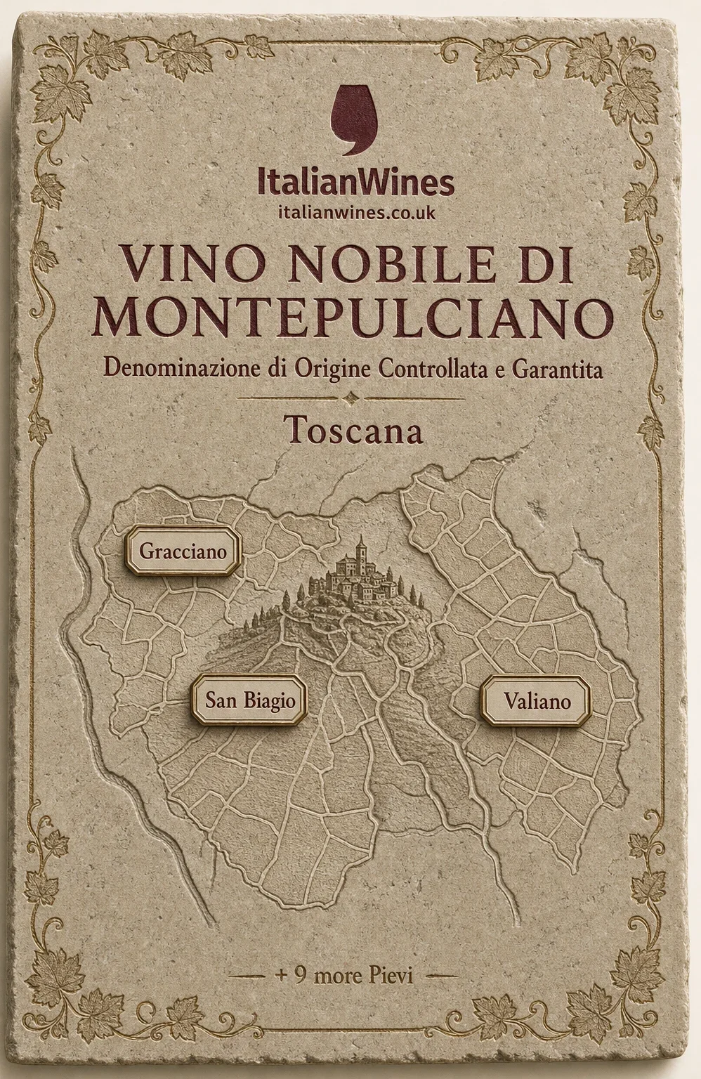 Vino Nobile di Montepulciano DOCG sub-zone boundary tile
